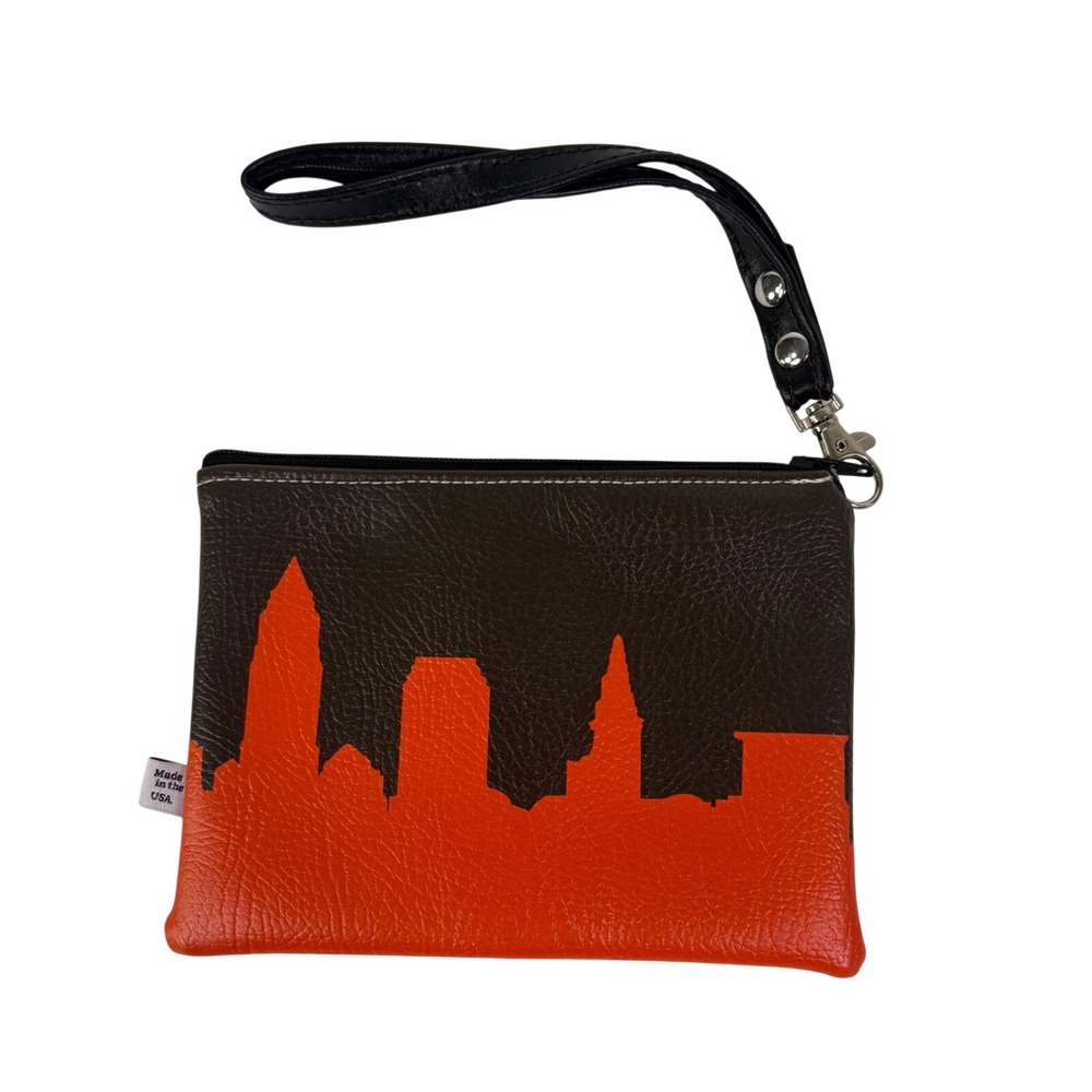 Anne Cate Cleveland Browns Wristlet Small Skyline City Zipper Pouch Credit Card